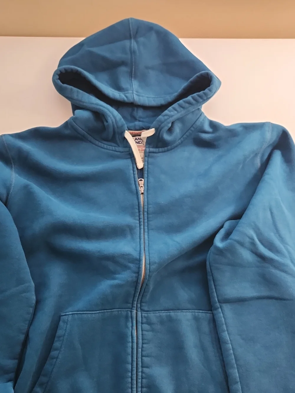 Lands' End Teal Blue Mens XL Zip-Up Hoodie